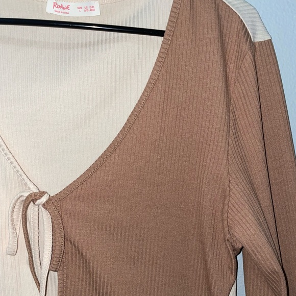 Brown and cream long sleeve from ROMWE - Picture 5 of 6